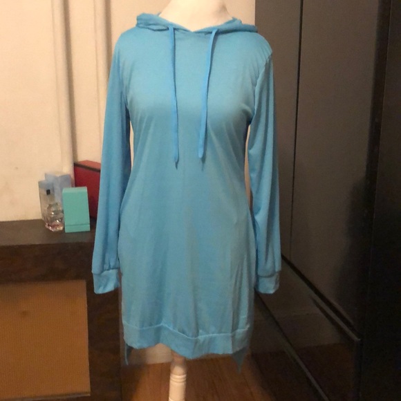 Dresses 3 For 25 Aqua Long Sleeve Sweatshirt Dress With Pockets